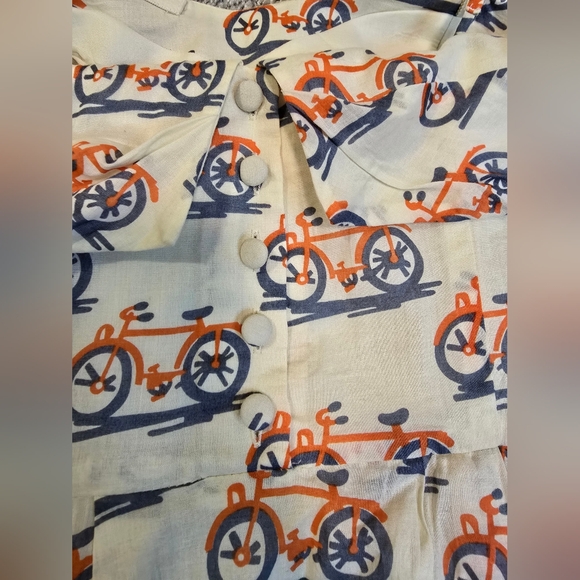 Anthropologie Post Mark Bike Lane Cotton Dress Size US 2 Whimsical Layer Cottage - Picture 14 of 14